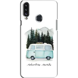 Силиконовый бампер с картинкой машины на Samsung Galaxy A20s (A207) (Домик на колесах)