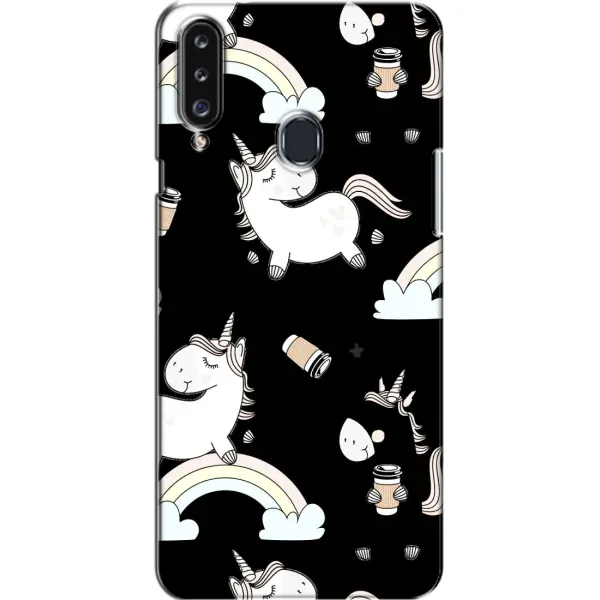 Чехол с рисунком «Единорог с кофе» для Samsung Galaxy A20s (A207) Чехол с рисунком «Единорог с кофе» для Samsung Galaxy A20s (A207)