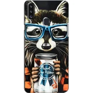 Силиконовый Чехол с Енотами на Samsung Galaxy A20s (A207) (Енот в очках)