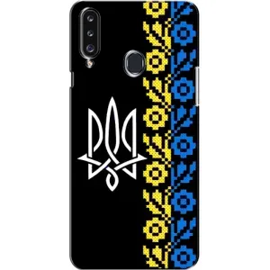 Силиконовый Чехол на Samsung Galaxy A20s (A207) (Герб и вышыванка)
