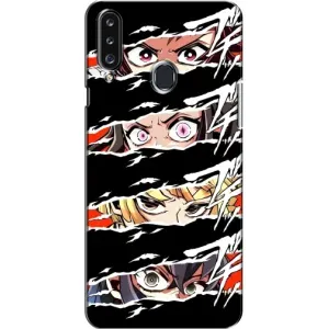 Силиконовые чехлы с глазами Anime для Самсунг А20с (2017) (Глаза на чорном)
