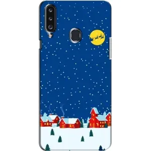 Силиконовый бампер на рождество для Samsung Galaxy A20s (A207) (Город в снегу)