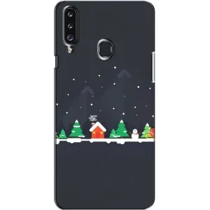 Силиконовый бампер на рождество для Samsung Galaxy A20s (A207) (Город зимний)