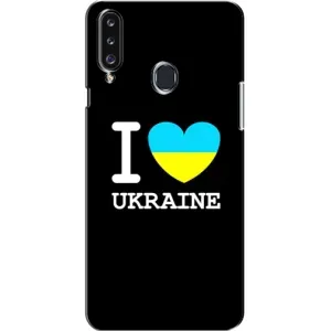 Чехол с Украинской символикой на Самсунг А20с (2017) (I Love Ukraine)