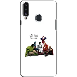 Чехлы для Samsung Galaxy A20s (A207) (Для Христиан) (Иисус супергерой)
