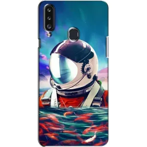 Силиконовый Чехол с принтом "Космонавты" на Samsung Galaxy A20s (A207) (Космонавт в воде)