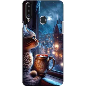 Чехлы на Новый Год Samsung Galaxy A20s (A207) (Кот новогодний)