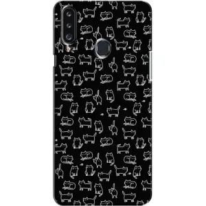 Чехол на тематику: Коты для Samsung Galaxy A20s (A207) (Котики на черном)