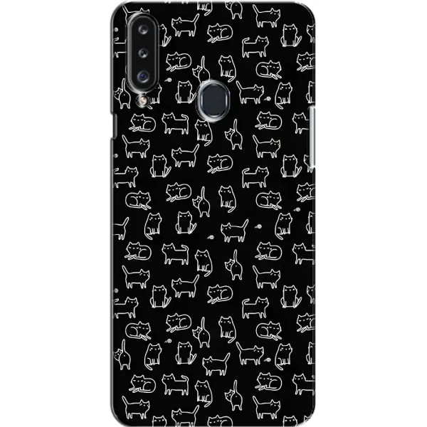 Чехол с рисунком «Котики на черном» для Samsung Galaxy A20s (A207) Чехол с рисунком «Котики на черном» для Samsung Galaxy A20s (A207)