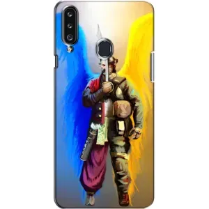 Чехол с картинкой (Патриотический КОЗАК) на Samsung Galaxy A20s (A207) (Козак с крыльями)