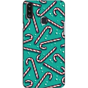 Силиконовый бампер на рождество для Samsung Galaxy A20s (A207) (Леденцы)
