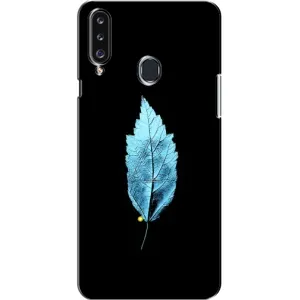 Чехол с картинками на черном фоне для Samsung Galaxy A20s (A207) (Листочек)