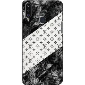 Чохол Стиль Louis Vuitton на Samsung Galaxy A20s (A207) (LV на білому)