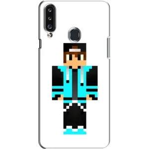 Чохли для Samsung Galaxy A20s (A207) (Персонажі МайнКрафт) (Хлопчик у блакитному)
