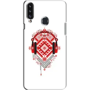 Силиконовый Чехол на Samsung Galaxy A20s (A207) с картинкой Вышиванки (Модная вышиванка)