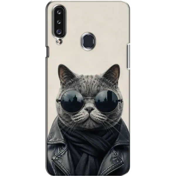 Чехол с рисунком «Модный кот» для Samsung Galaxy A20s (A207) Чехол с рисунком «Модный кот» для Samsung Galaxy A20s (A207)