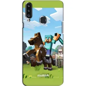 Чохли для Samsung Galaxy A20s (A207) (Персонажі МайнКрафт) (На коні)