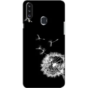 Силіконовий Чохол з кульбабками на Samsung Galaxy A20s (A207) (Кульбабка на чорному)