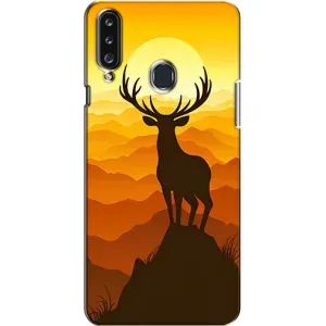 Чехлы с изображением разных животных для Samsung Galaxy A20s (A207) (Силуэт Оленя)