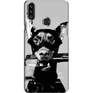 Чехол ДОБЕРМАН для Samsung Galaxy A20s (A207) (Опасный доберман)