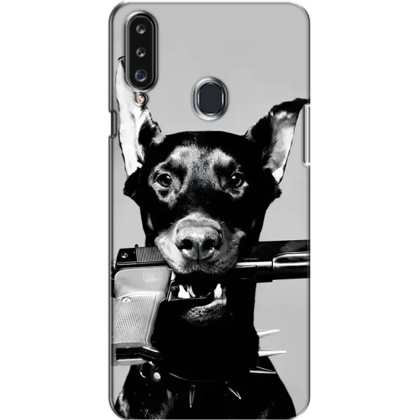 Чехол с рисунком «Опасный доберман» для Samsung Galaxy A20s (A207) Чехол с рисунком «Опасный доберман» для Samsung Galaxy A20s (A207)