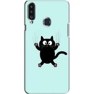 Силиконовый чехол с котиком для Samsung Galaxy A20s (A207) (Падающий кот)