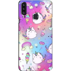 Чехол Unicorn на Samsung Galaxy A20s (A207) (Радуга и Единорог)