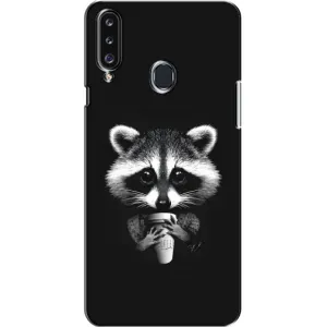 Силиконовый Чехол с Енотами на Samsung Galaxy A20s (A207) (С кофем)