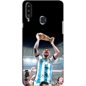Чехлы Лео Месси Аргентина для Samsung Galaxy A20s (A207) (Счастливый Месси)