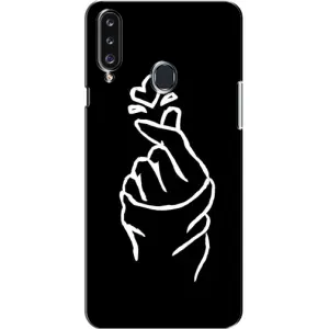 Чехлы (Знак сердечка) на Samsung Galaxy A20s (A207) (Сердце на черном)
