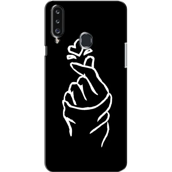Чехол с рисунком «Сердце на черном» для Samsung Galaxy A20s (A207)