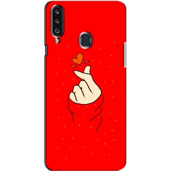 Чехол с рисунком «Сердце на красном» для Samsung Galaxy A20s (A207)