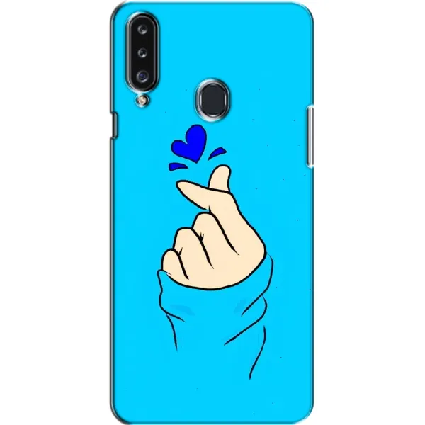 Чехол с рисунком «Сердце на синем» для Samsung Galaxy A20s (A207)