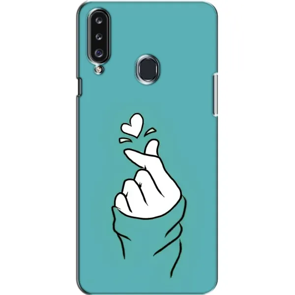 Чехол с рисунком «Сердечко на бирюзовом» для Samsung Galaxy A20s (A207)