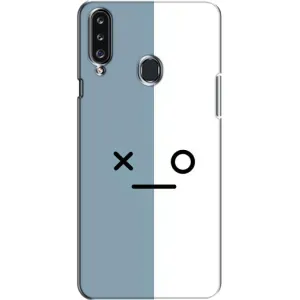 Силиконовые Чехлы (смешные стикеры) для Samsung Galaxy A20s (A207) (Серо-белый)