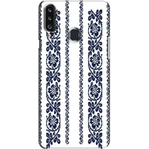 Силиконовый Чехол на Samsung Galaxy A20s (A207) с картинкой Вышиванки (Синяя вышиванка)