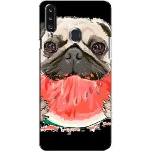 Чехол (ТПУ) Милые собачки для Samsung Galaxy A20s (A207) (Смешной Мопс)
