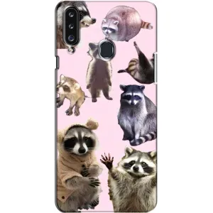 Силиконовый Чехол с Енотами на Samsung Galaxy A20s (A207) (Смешные Еноты)