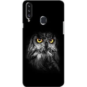 Чехлы с принтом СОВЫ для Samsung Galaxy A20s (A207) (Сова на чёрном)
