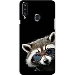 Силиконовый Чехол с Енотами на Samsung Galaxy A20s (A207) (Стильный Енот)