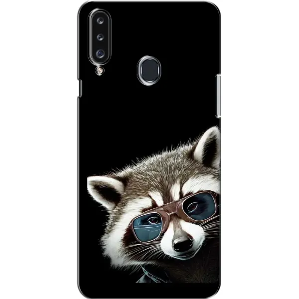 Чехол с рисунком «Стильный Енот» для Samsung Galaxy A20s (A207) Чехол с рисунком «Стильный Енот» для Samsung Galaxy A20s (A207)