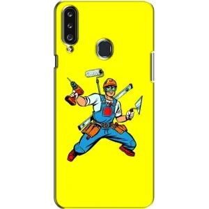 Силиконовый бампер (Работники) на Samsung Galaxy A20s (A207) (Строитель)