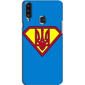 Чохол з картинкою (Патріотичний ГЕРБ) на Samsung Galaxy A20s (A207) (Герб - супер герой)