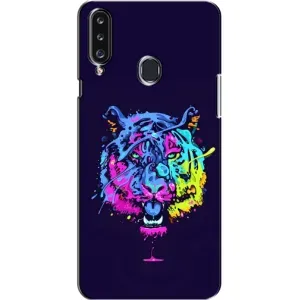 Силиконовый бампер с картинкой животных для Samsung Galaxy A20s (A207) (Тигр-Арт)