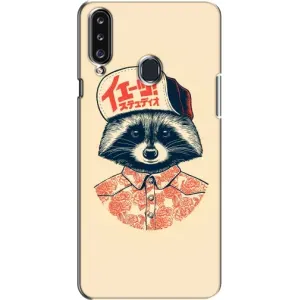 Силиконовый Чехол с Енотами на Samsung Galaxy A20s (A207) (В кепчику)