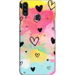 Чехлы с тематикой "Маленькие Сердечки" на Samsung Galaxy A20s (A207) (Яркие сердечки)