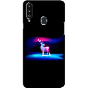 Силиконовый бампер с картинкой животных для Samsung Galaxy A20s (A207) (Яркий олень)