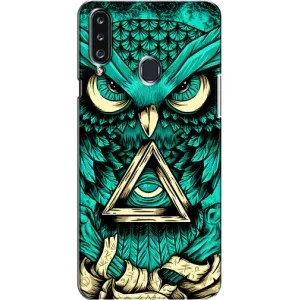 Чехлы с принтом СОВЫ для Samsung Galaxy A20s (A207) (Зеленая сова)