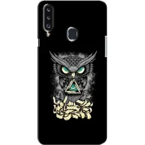 Чехлы с принтом СОВЫ для Samsung Galaxy A20s (A207) (Зеленые глаза)