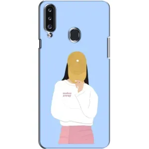 Силіконовый Чохол на Samsung Galaxy A20s (A207) з картинкой Модных девушек (Жовта кепка)